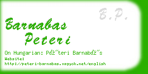 barnabas peteri business card
